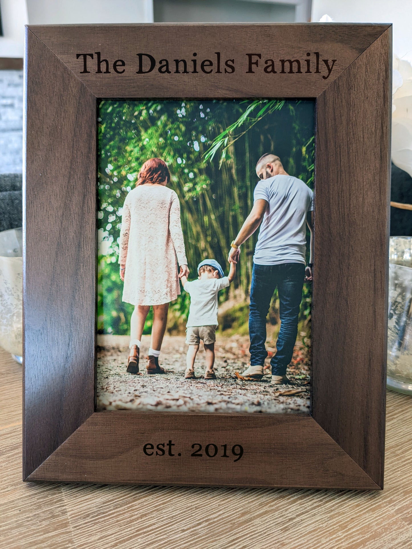 Custom Personalized Photo Frame, Custom Engraved Wood Picture Frame, Custom Wedding Frame, Newlywed Gift, Custom Baby Gift