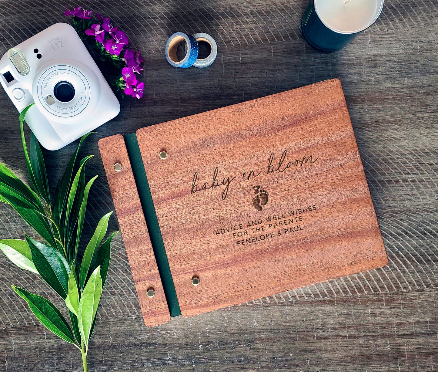 Baby in Bloom Custom Baby Shower Guest Book - Dragon Forged Studios