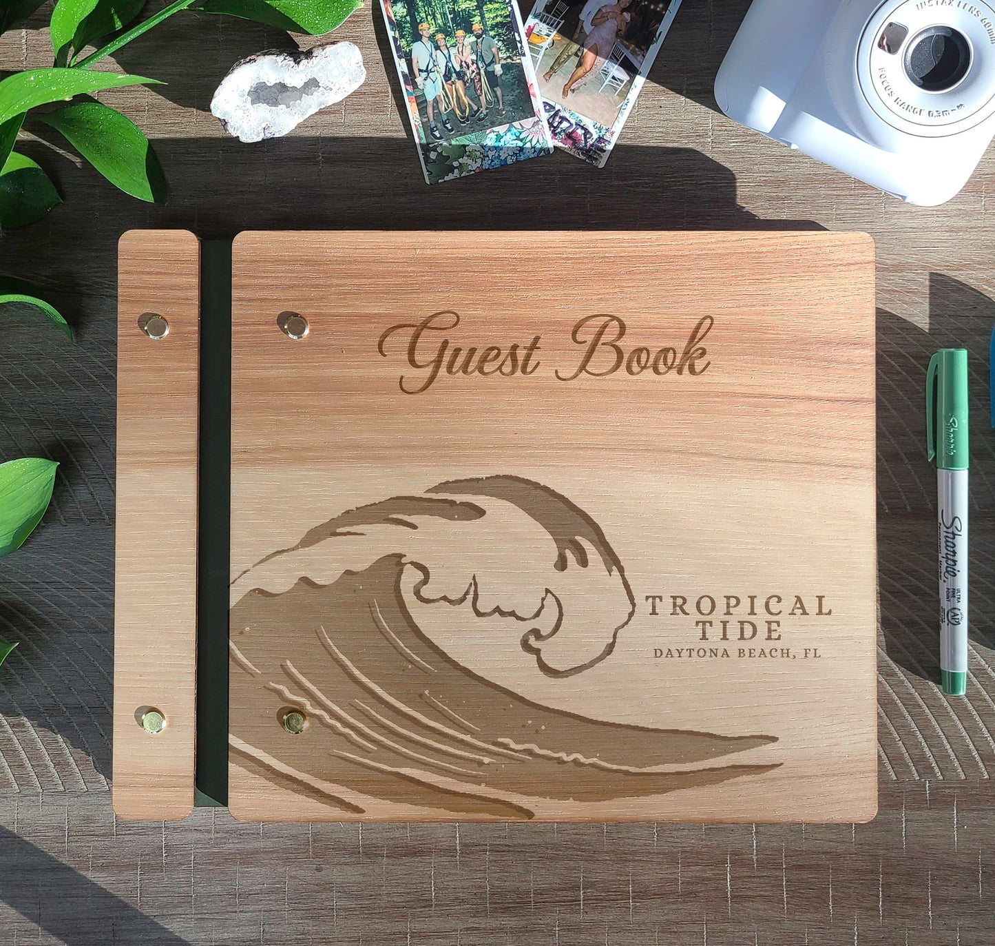 Beach House Rental Guest Book Wave - Dragon Forged Studios