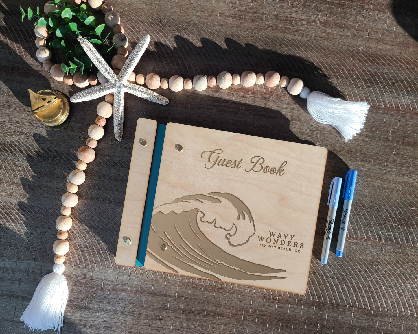 Beach House Rental Guest Book Wave