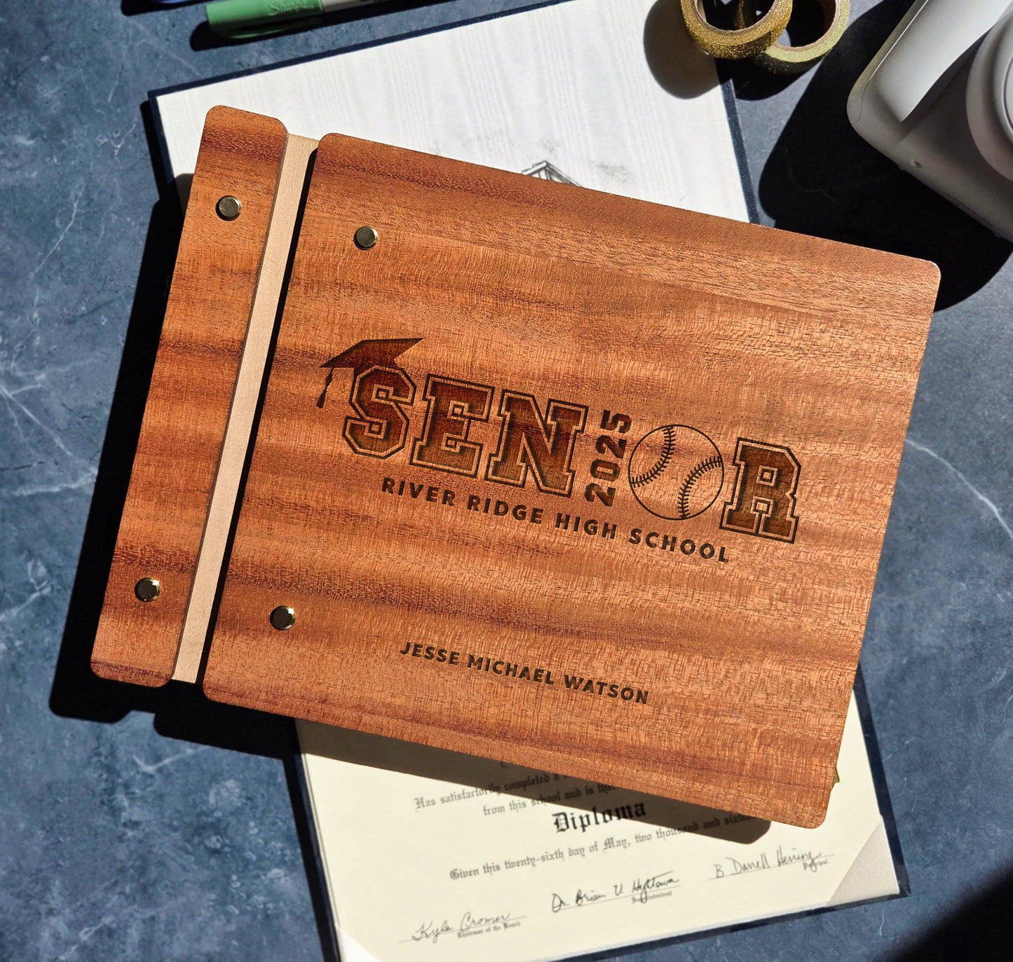 High School Sports Graduation Party Guest Book - Class of 2026 - Football Basketball Baseball Soccer Guestbook - Graduate Photo Album