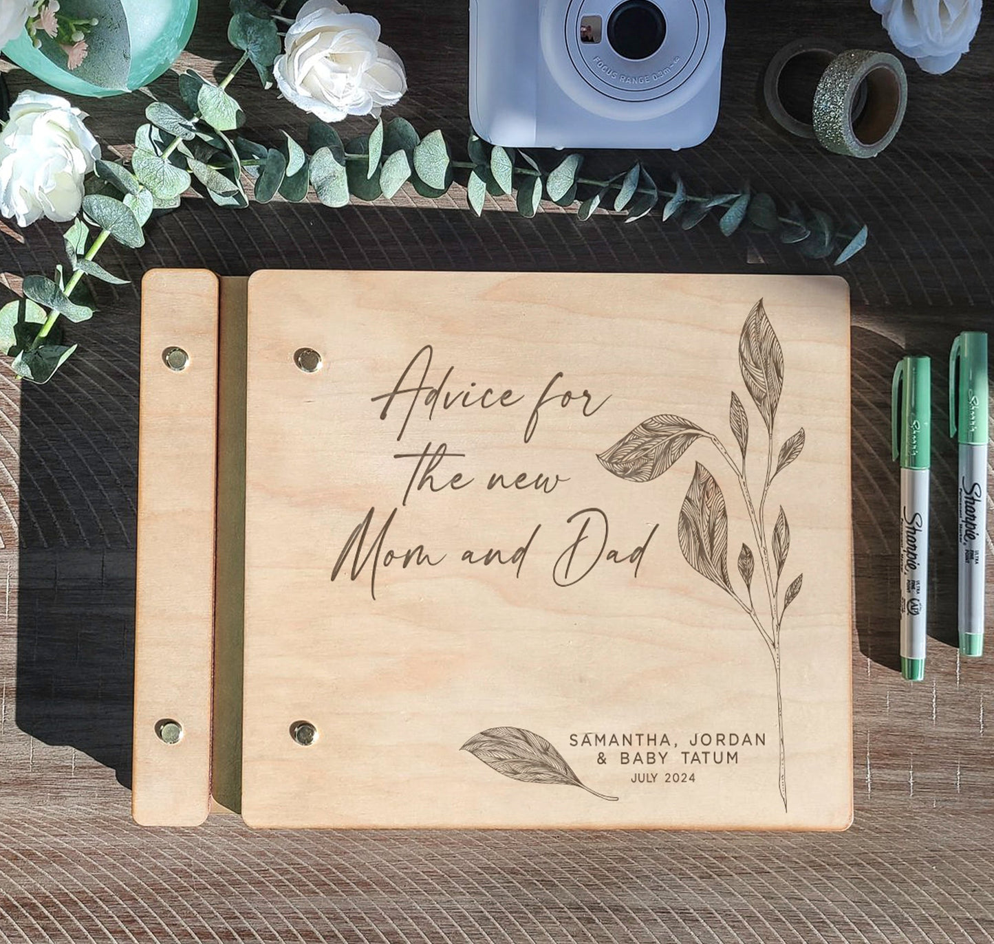 Advice for the New Mom and Dad Baby Shower Book - Dragon Forged Studios