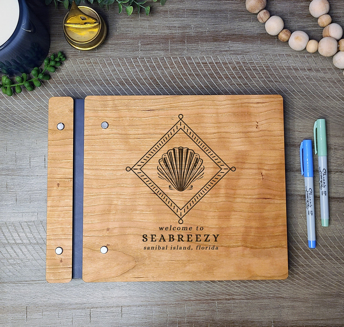Guest Book for Beach House Shell - Dragon Forged Studios