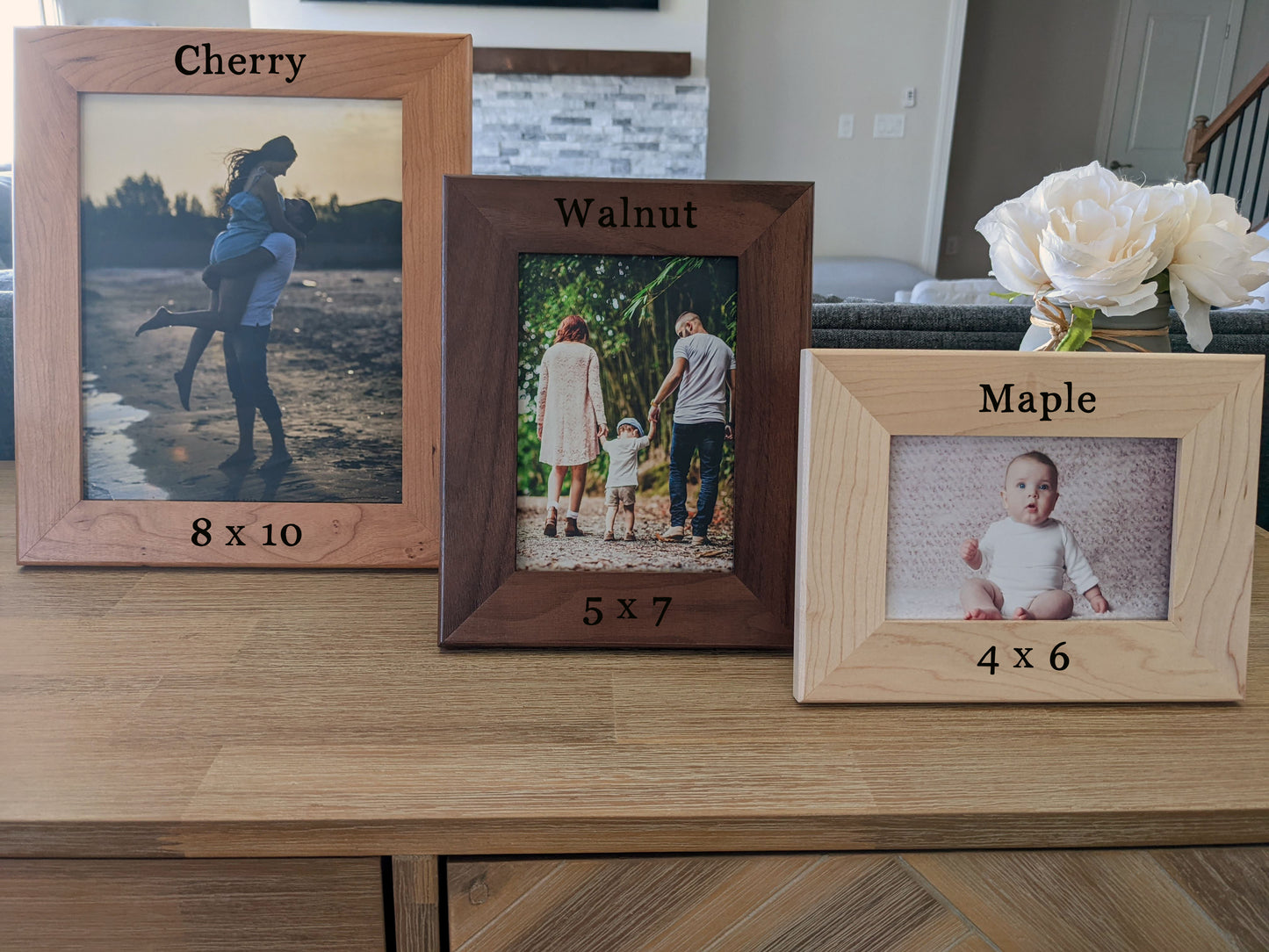 Custom Personalized Photo Frame, Custom Engraved Wood Picture Frame, Custom Wedding Frame, Newlywed Gift, Custom Baby Gift