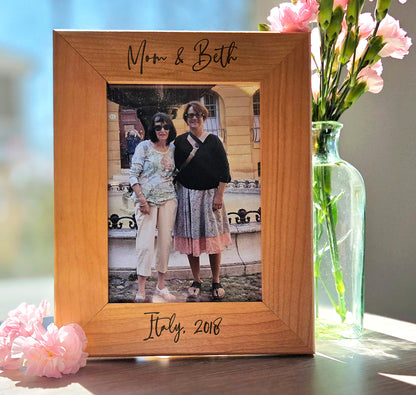 Mother's Day Custom Personalized Photo Frame, Mom Children - Engraved Wood Picture Frame with Nana, Grandma Grandchildren-  Mothers Day Gift