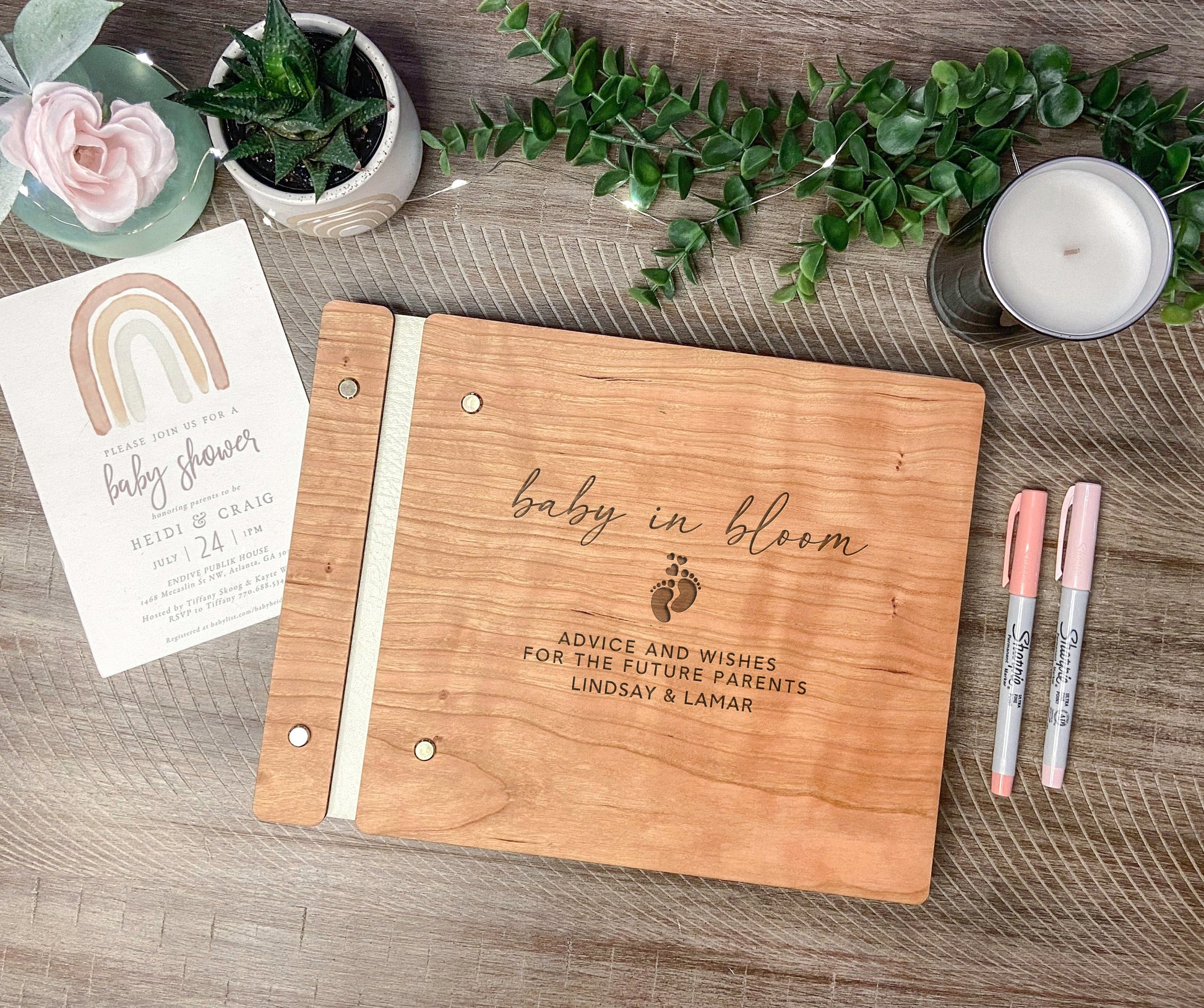 Baby in Bloom Custom Baby Shower Guest Book - Dragon Forged Studios