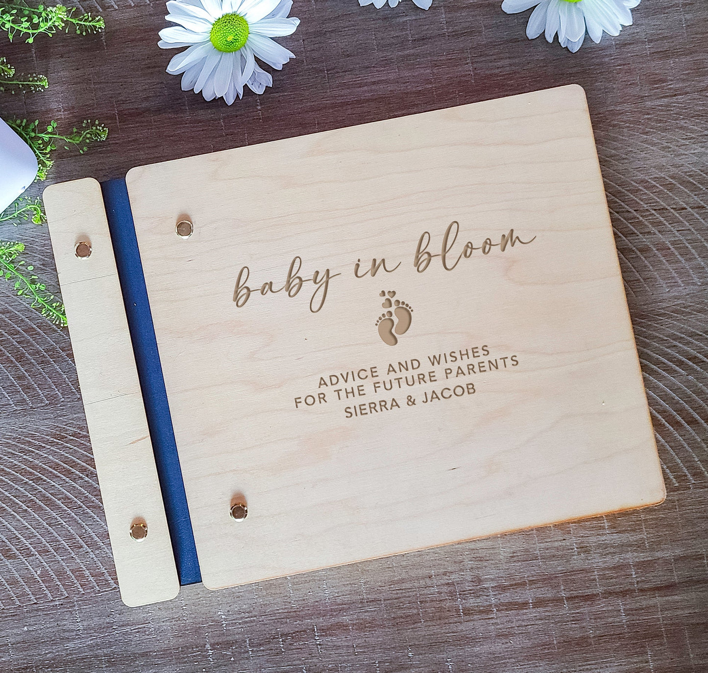 Baby in Bloom Custom Baby Shower Guest Book - Dragon Forged Studios