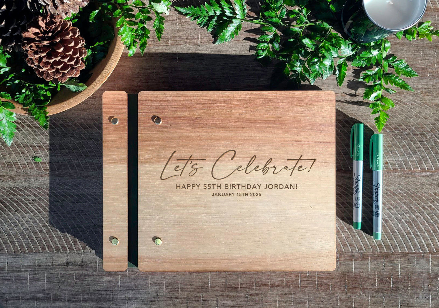 Birthday Guest Book - Personalized 30th, 40th, 50th, 60th, 70th Birthday Guestbook - Dragon Forged Studios