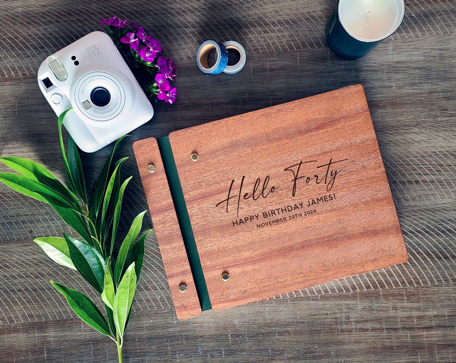Birthday Guest Book - Personalized 30th, 40th, 50th, 60th, 70th Birthday Guestbook - Dragon Forged Studios