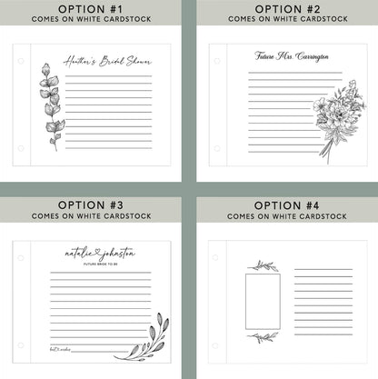 Letters to the Bride Bridal Shower Guest Book Flowers Bouquet - Dragon Forged Studios