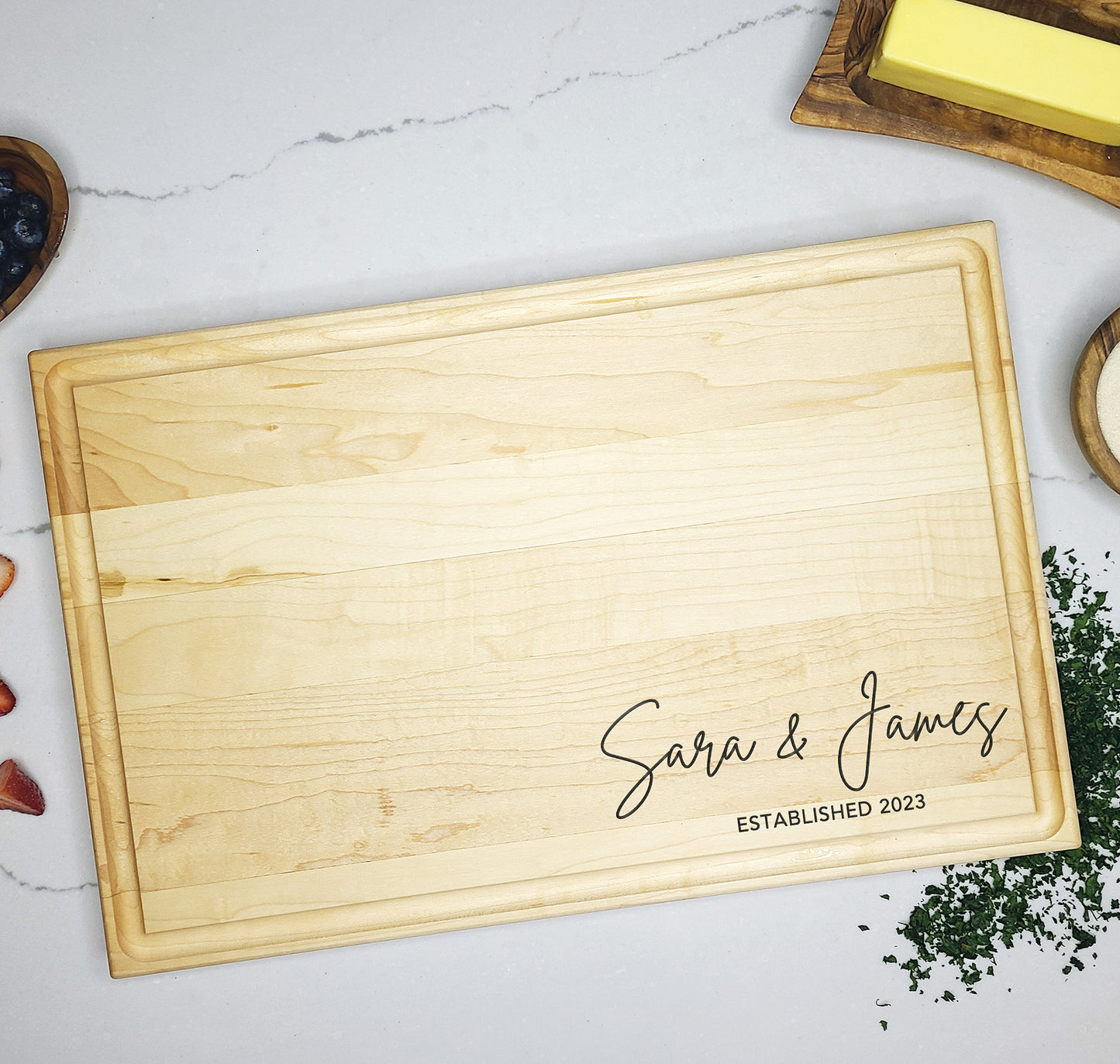 Custom Cutting Board for Couple, Wedding or Housewarming Gift - Dragon Forged Studios