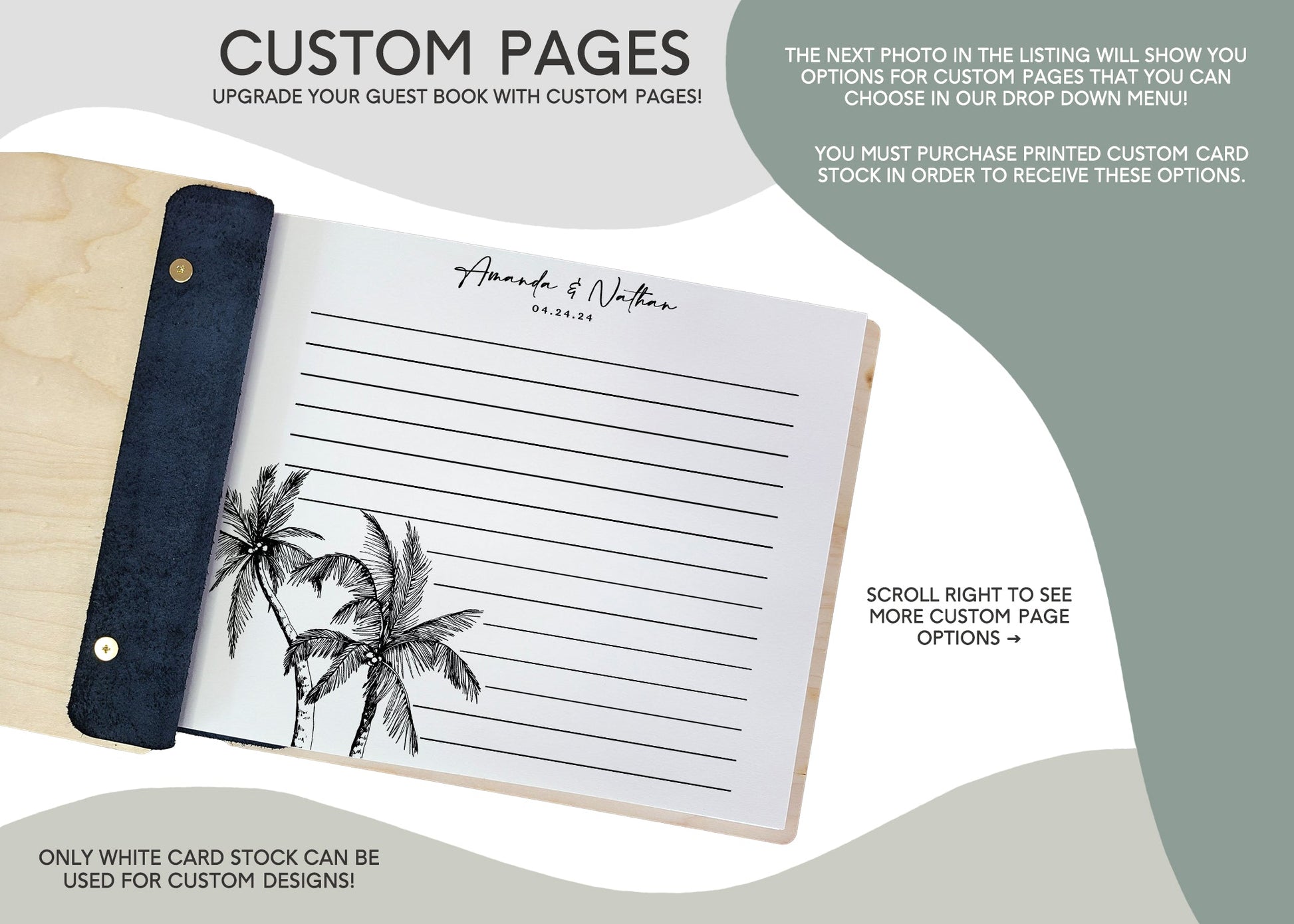 Floral Custom Wedding Guest Book - Dragon Forged Studios
