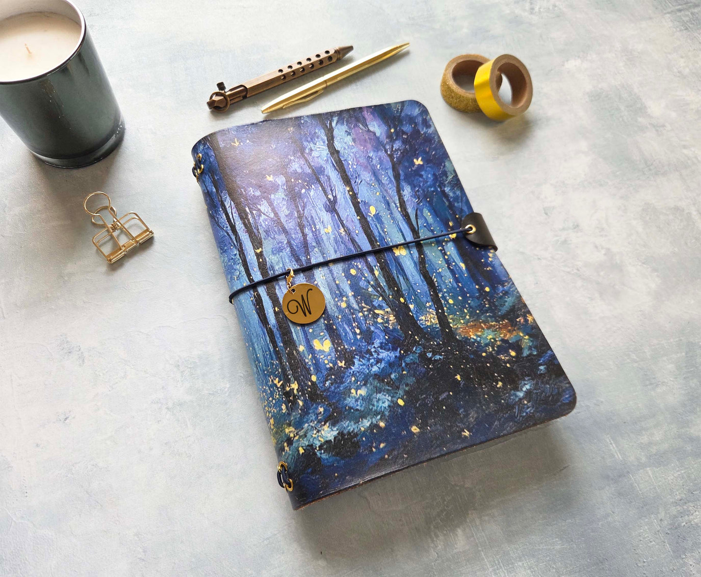 Leather Traveler's Notebook - Firefly Forest - A5, Standard, Pocket Field Notes