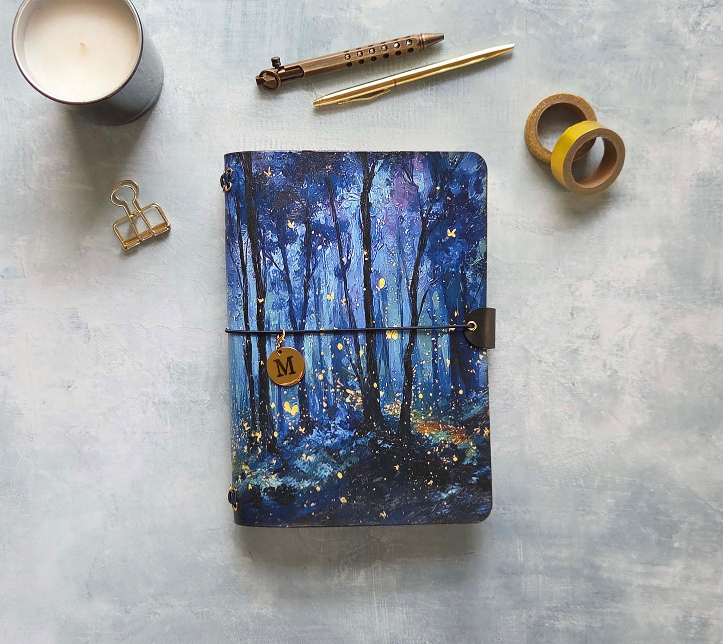 Leather Traveler's Notebook - Firefly Forest - A5, Standard, Pocket Field Notes