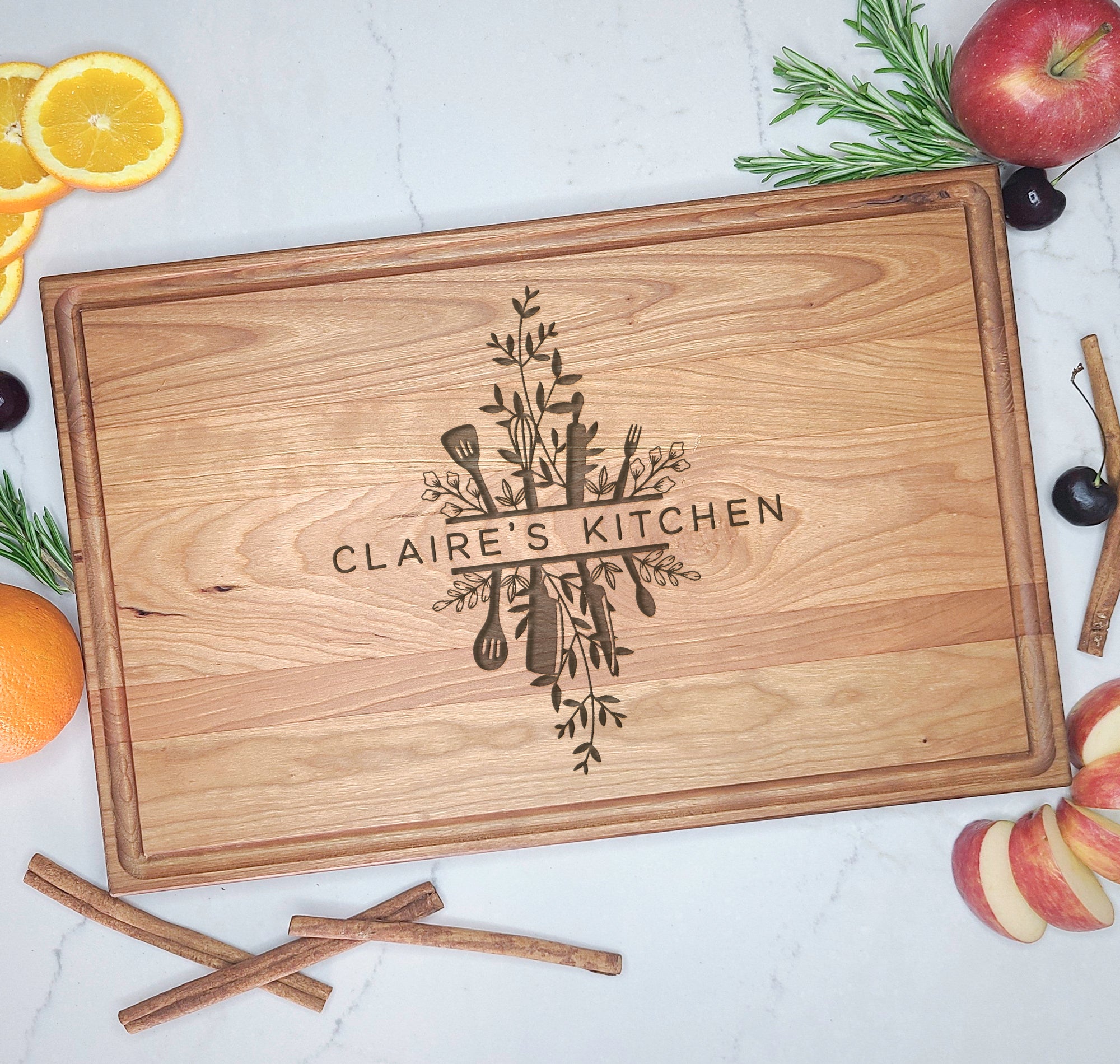 Her Kitchen | Custom Cutting Board | Chef Cook Baker – Dragon Forged ...