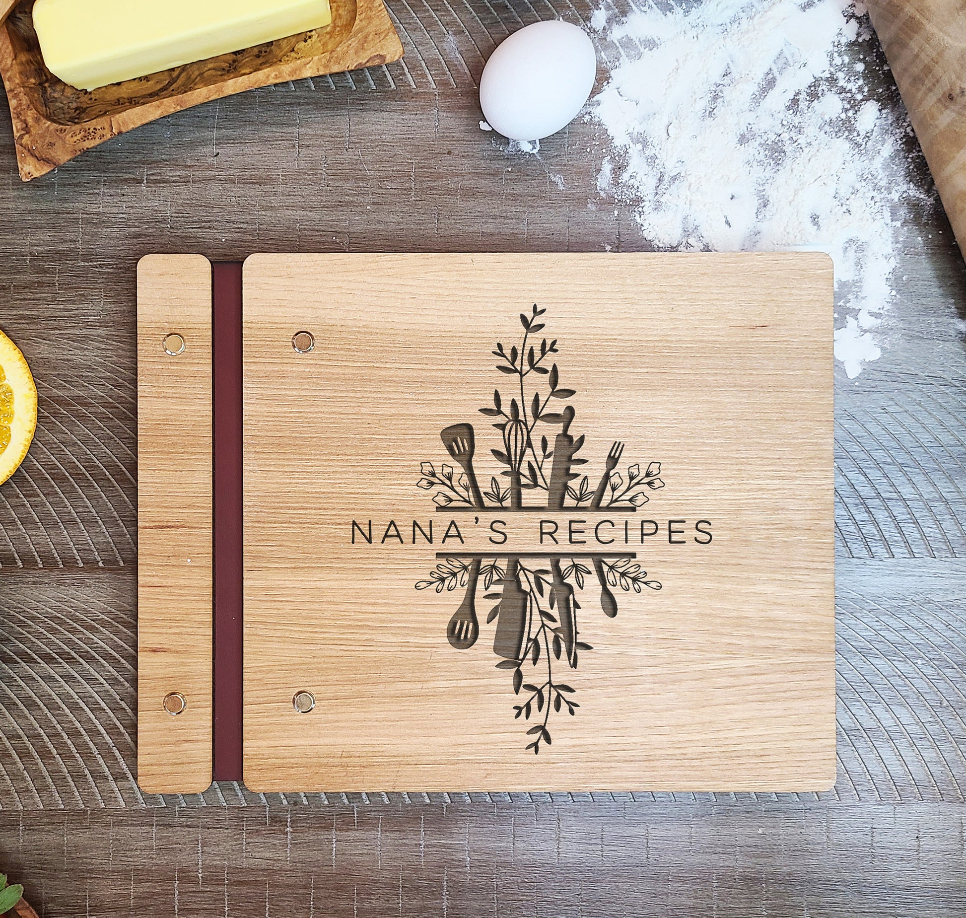 Family Recipe Book For Mom, Grandma, Utensil Art - Dragon Forged Studios