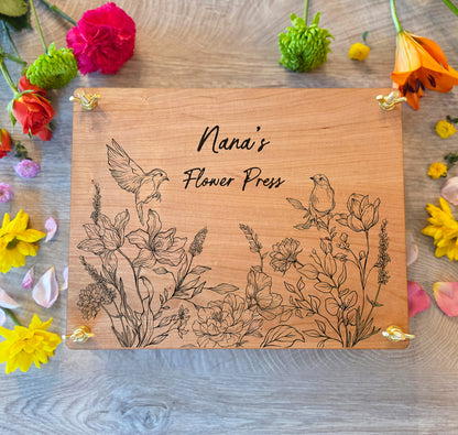 Personalized Flower Press Kit. Custom Engraved Wooden Botanical Press, Nature Lover Gift, Herbarium Keepsake Gift.