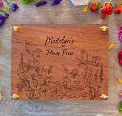 Personalized Flower Press Kit. Custom Engraved Wooden Botanical Press, Nature Lover Gift, Herbarium Keepsake Gift.