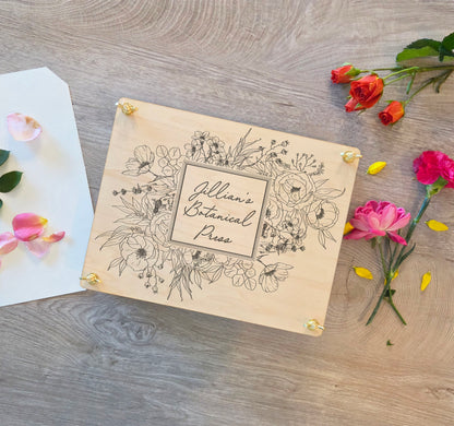 Custom Engraved Wooden Flower Press Kit: Personalized Herbarium