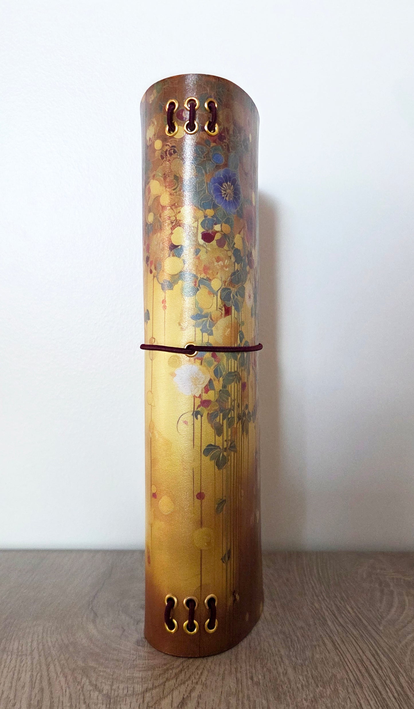 Leather Traveler's Notebook - Golden Botanical - Klimt-Inspired Journal Cover - A5, Standard, Pocket