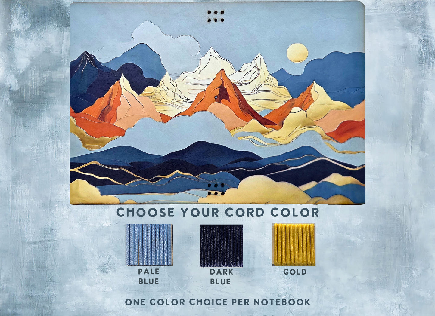 Leather Traveler's Notebook - Mosaic Mountain - Abstract Mountain Journal Cover - A5, Standard, Pocket