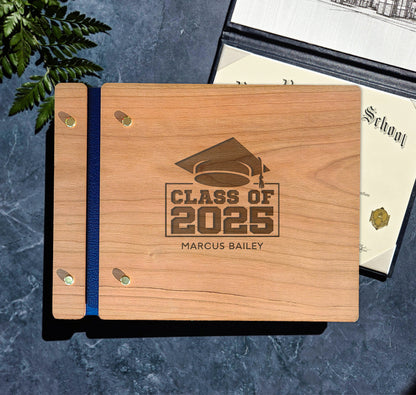 Personalized Graduation Guest Book - Custom Class of 2025 Guestbook with Name - Unique Gift for High School or College Graduates - Keepsake