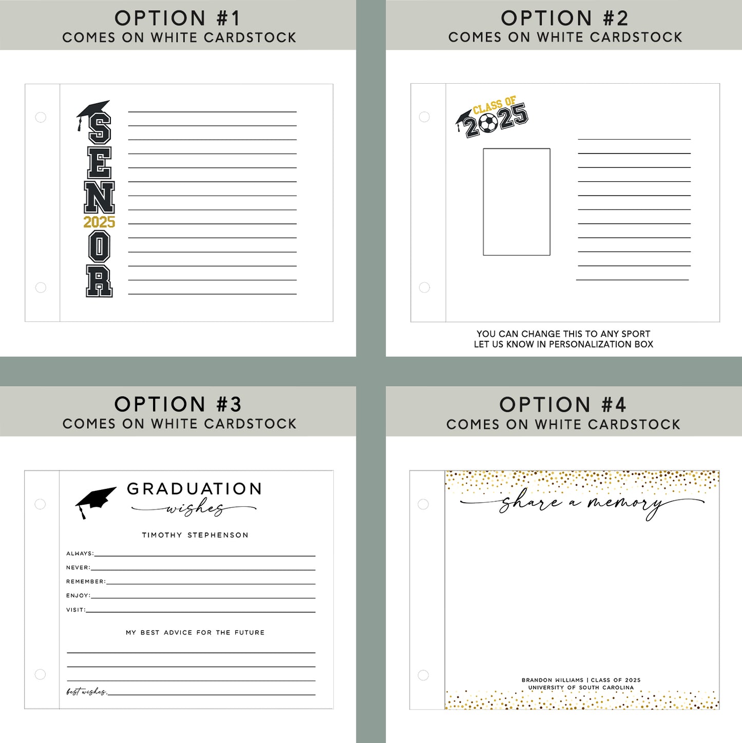 Advice & Wishes Personalized Graduation Guestbook - Class of 2025 Graduate Guest Book - Custom Keepsake for His Her Graduation - Grad Memory