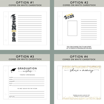 Advice & Wishes Personalized Graduation Guestbook - Class of 2025 Graduate Guest Book - Custom Keepsake for His Her Graduation - Grad Memory