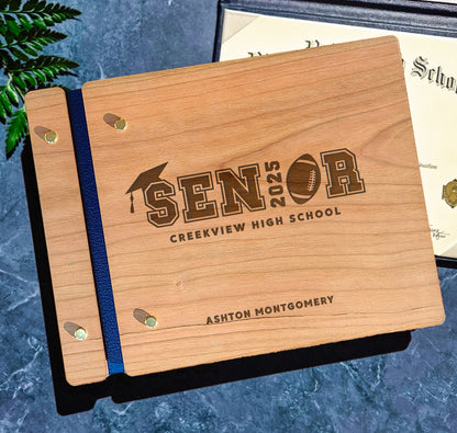 High School Sports Graduation Party Guest Book - Class of 2025 - Football Basketball Baseball Soccer Guestbook - Graduate Photo Album