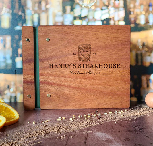 Elegant Custom Cocktail or Mocktail Book for Bar or Restaurant - Dragon Forged Studios