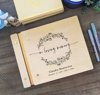 In Loving Memory Forget Me Not Memorial Book - Dragon Forged Studios