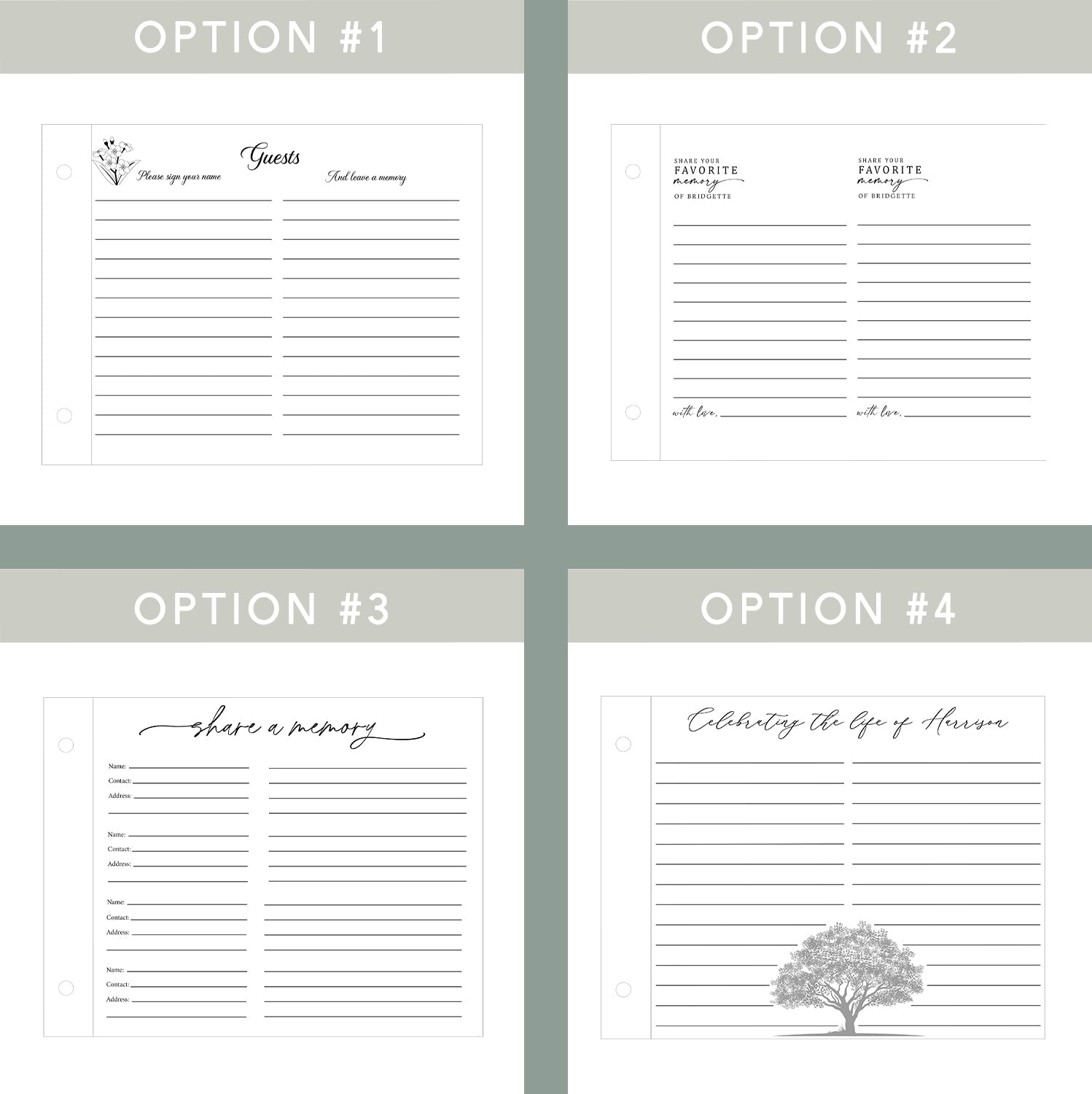 In Loving Memory Forget Me Not Memorial Book - Dragon Forged Studios