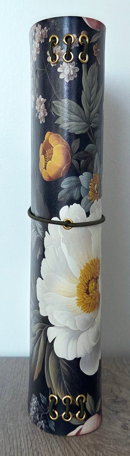 Leather Traveler's Notebook - Midnight English Garden - Dark Floral Journal Cover - A5, Standard, Pocket
