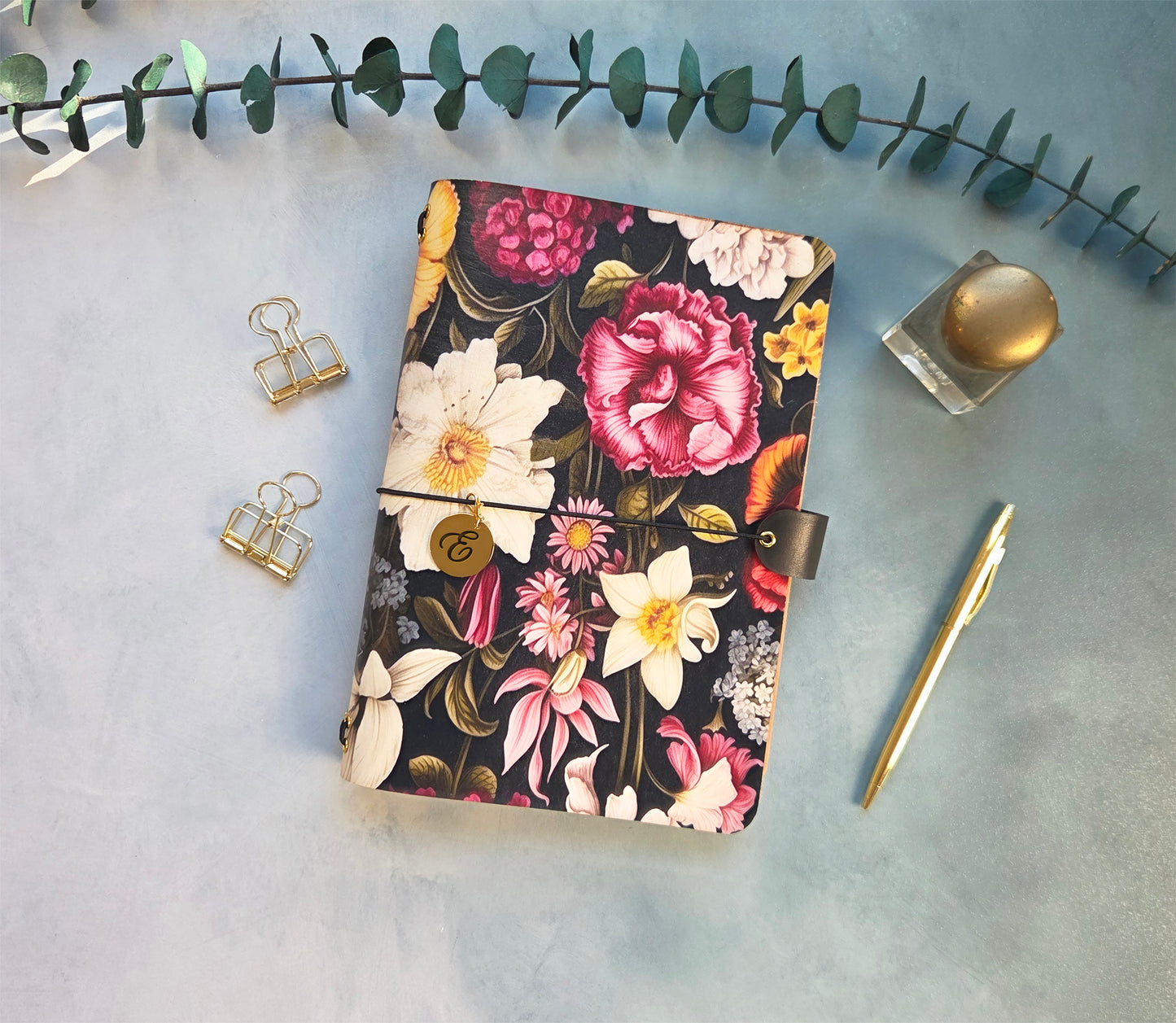 Leather Traveler's Notebook - Moody Botanical - A5, Standard, Pocket Field Note Size
