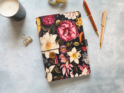 Leather Traveler's Notebook - Moody Botanical - A5, Standard, Pocket Field Note Size