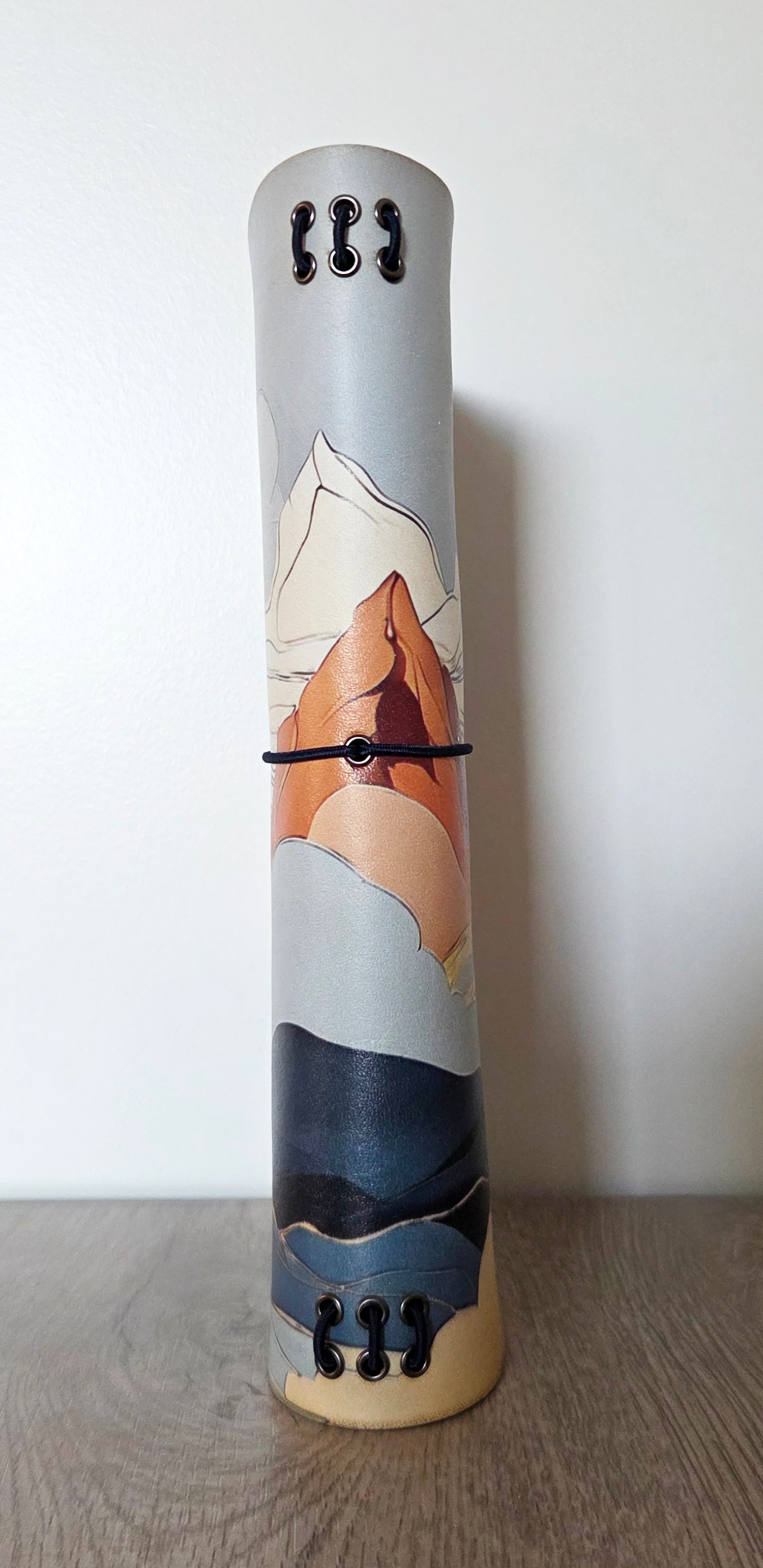 Leather Traveler's Notebook - Mosaic Mountain - Abstract Mountain Journal Cover - A5, Standard, Pocket