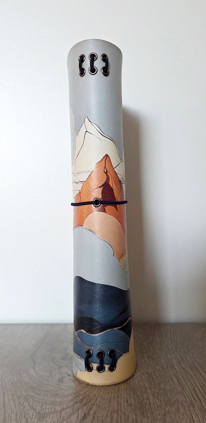 Leather Traveler's Notebook - Mosaic Mountain - Abstract Mountain Journal Cover - A5, Standard, Pocket