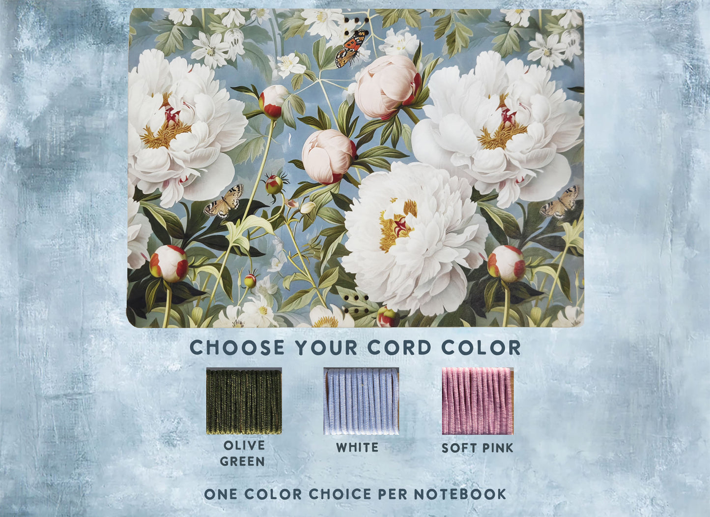 Leather Traveler's Notebook - Queen of the Peonies - Floral Gift for Her - A5, Standard, Pocket