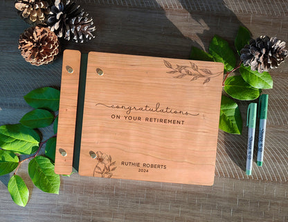 Congratulations on your Retirement Book Floral Design, Gift for Retiree