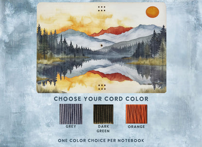 Leather Traveler's Notebook - Red Sun Mountain - A5, Standard, Pocket Field Note Sizes