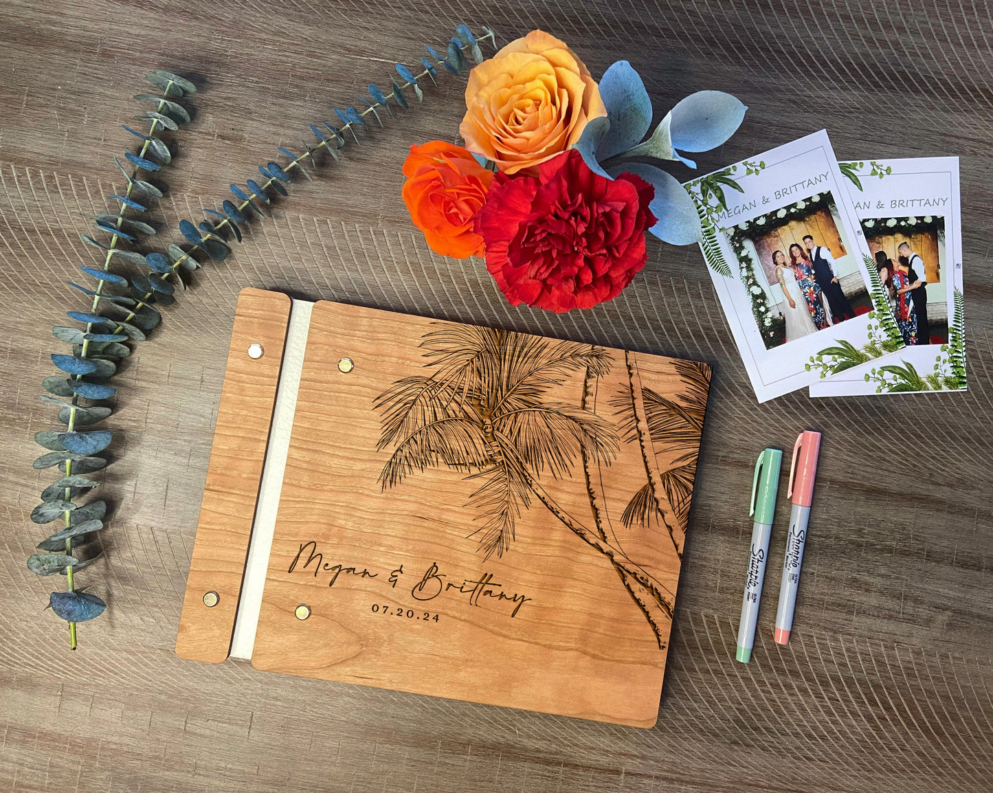 Floral Custom Wedding Guest Book - Dragon Forged Studios