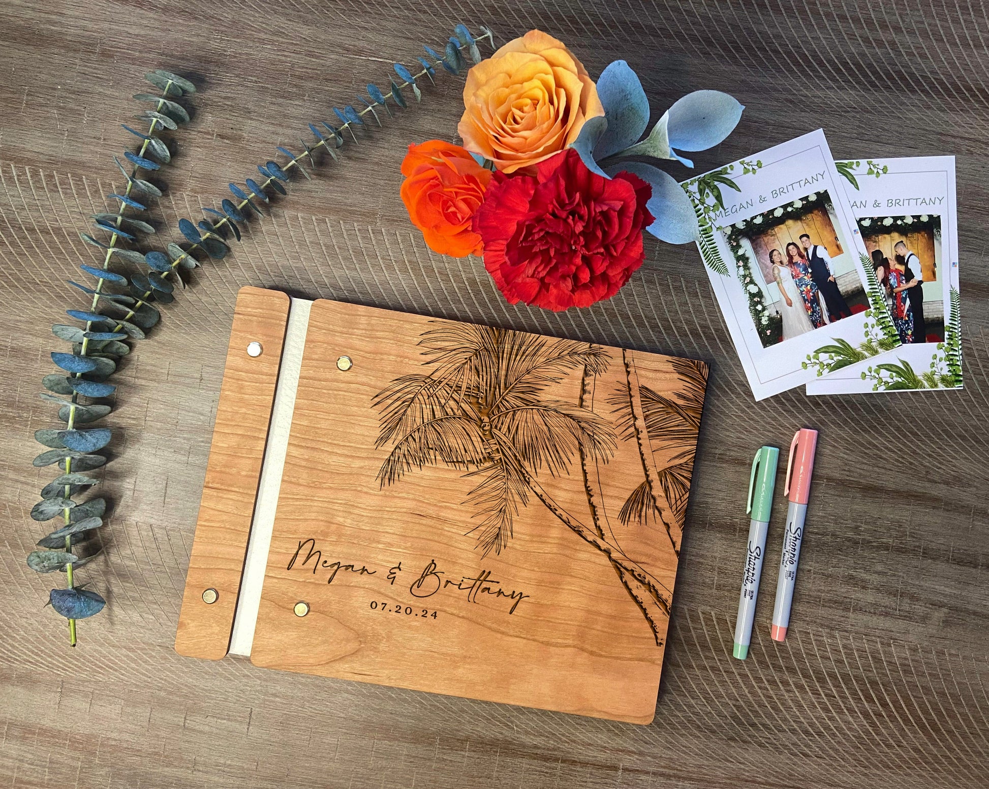 Floral Custom Wedding Guest Book - Dragon Forged Studios