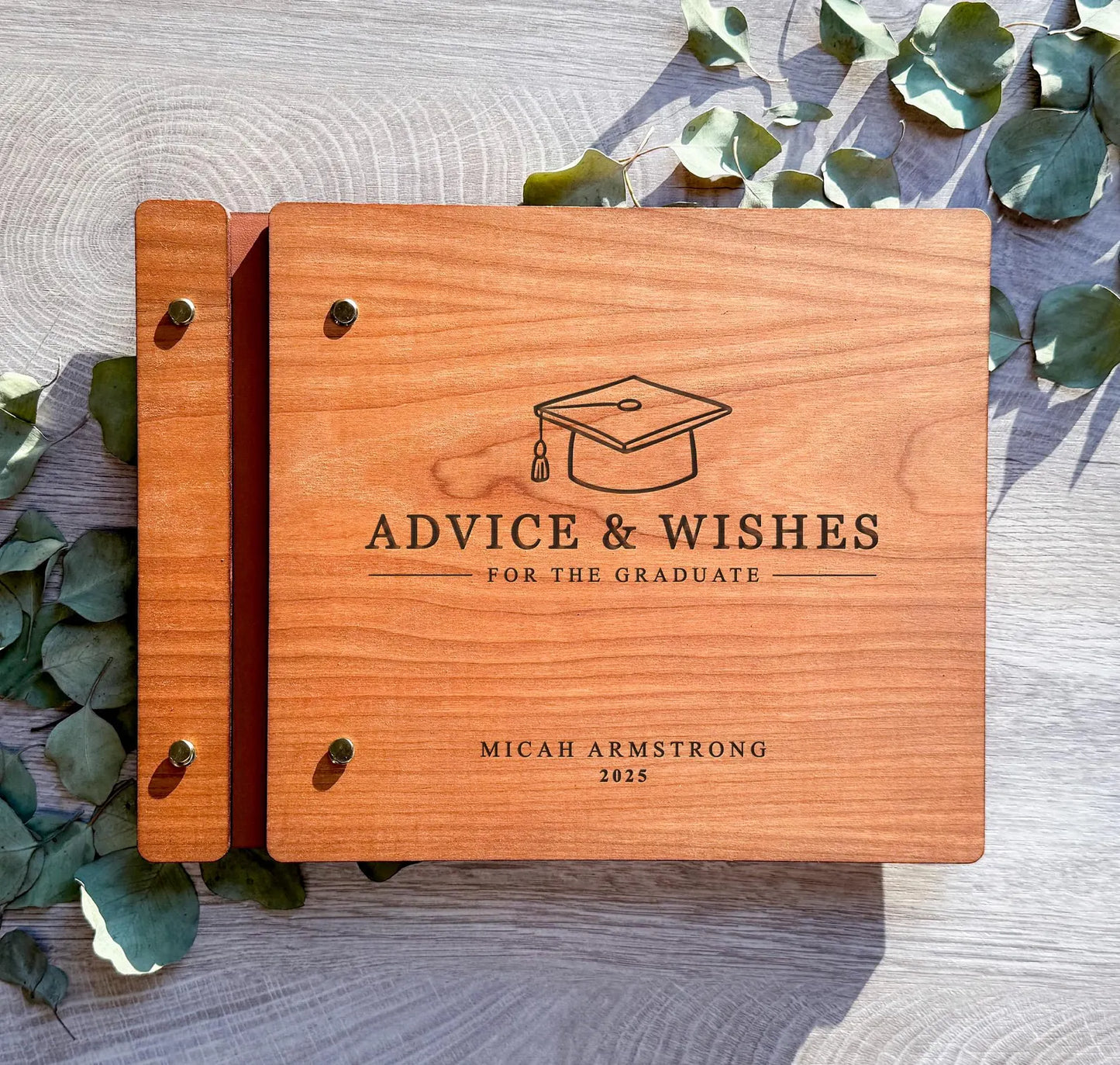 Advice & Wishes Personalized Graduation Guestbook - Class of 2025 Graduate Guest Book - Custom Keepsake for His Her Graduation - Grad Memory