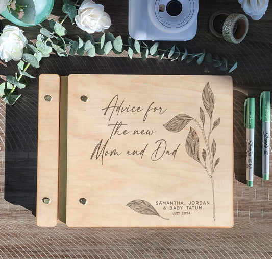 Advice for the New Mom and Dad Baby Shower Book - Dragon Forged Studios