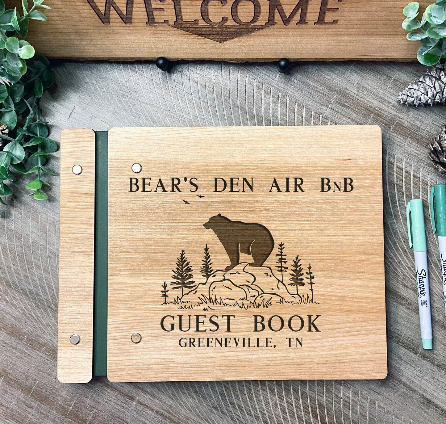 Bear Mountain Lodge Rental Guest Book - Dragon Forged Studios