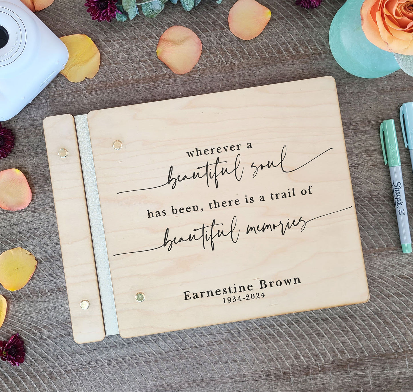 Beautiful Soul Memorial Book, Custom Funeral Guest Book