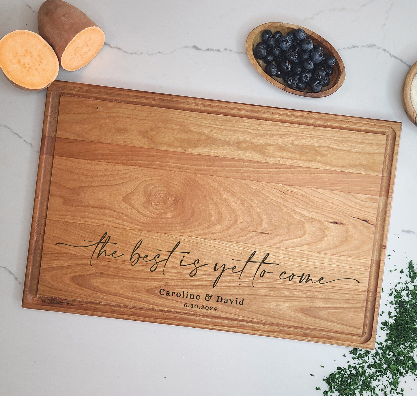The Best is Yet to Come Cutting Board for Couple, Wedding GIft - Dragon Forged Studios