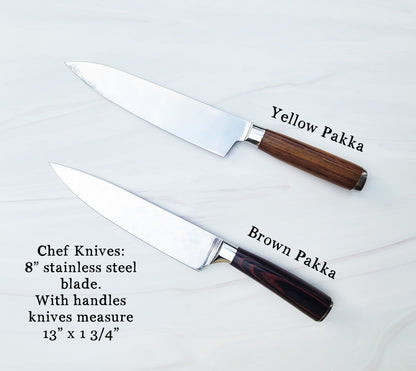Professional Chef Knife. Custom Engraved Stainless Steel Blade Chef Knife. Gift for Chef. - Dragon Forged Studios