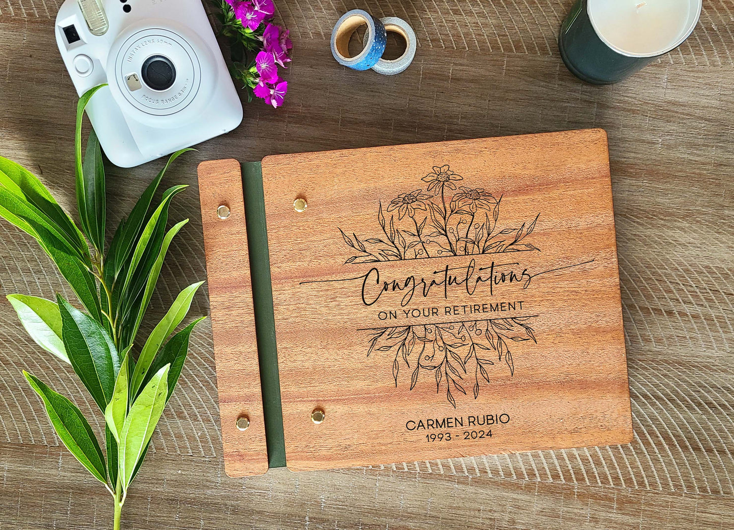 Retirement Guest Book For Her, Botanical Design GIft For Retiree