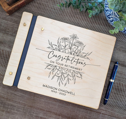 Retirement Guest Book Botanical - Dragon Forged Studios